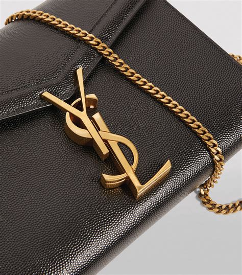 Saint Laurent Cassandra Leather Wallet on a Chain